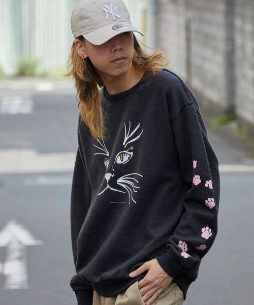 JERZEES（ジャージーズ）の「JERZEES/ジャージーズ CAT FACE OTHER-SIDE CREWSWEAT スウェット（スウェット・メンズ・レッド/ブラック・XL/L/M）」の11枚目の写真