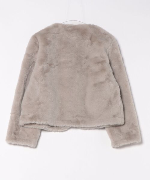 H.TOKYO（エイチトウキョウ）の「短丈ノーカラーフェイクファージャケット（ブルゾン・レディース・ブラウン/ブラック/グレー・FREE）」の10枚目の写真