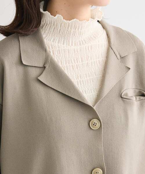 ELENCARE DUE（エレンカーレデュエ）の「・ELENCARE DUE ニットシングルジャケット（カーディガン/ボレロ・レディース・ブラウン/ブラック/グレイッシュベージュ・FREE）」の9枚目の写真