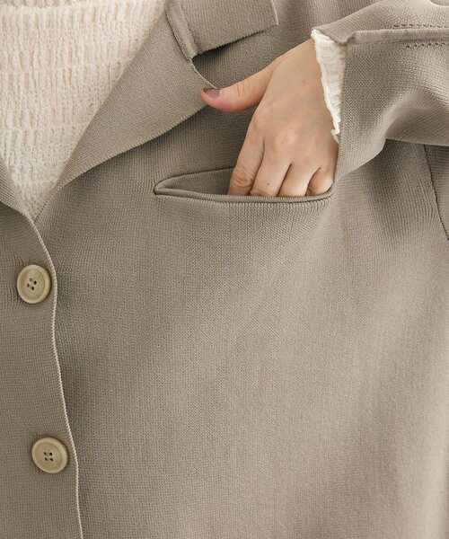 ELENCARE DUE（エレンカーレデュエ）の「・ELENCARE DUE ニットシングルジャケット（カーディガン/ボレロ・レディース・ブラウン/ブラック/グレイッシュベージュ・FREE）」の10枚目の写真