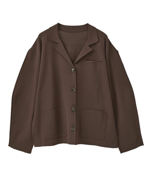 ELENCARE DUE（エレンカーレデュエ）の「・ELENCARE DUE ニットシングルジャケット（カーディガン/ボレロ・レディース・ブラウン/ブラック/グレイッシュベージュ・FREE）」の13枚目の写真