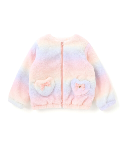 SLAP SLIP（スラップスリップ）の「ハートポケットオーロラボアジャケット(80~130cm)（ブルゾン・キッズ・パープル系その他/ピンク系その他・80ｃｍ/100cm/120cm/90cm/110cm/130cm）」の12枚目の写真