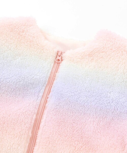 SLAP SLIP（スラップスリップ）の「ハートポケットオーロラボアジャケット(80~130cm)（ブルゾン・キッズ・パープル系その他/ピンク系その他・80ｃｍ/100cm/120cm/90cm/110cm/130cm）」の3枚目の写真