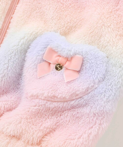 SLAP SLIP（スラップスリップ）の「ハートポケットオーロラボアジャケット(80~130cm)（ブルゾン・キッズ・パープル系その他/ピンク系その他・80ｃｍ/100cm/120cm/90cm/110cm/130cm）」の11枚目の写真