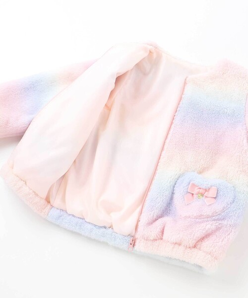 SLAP SLIP（スラップスリップ）の「ハートポケットオーロラボアジャケット(80~130cm)（ブルゾン・キッズ・パープル系その他/ピンク系その他・80ｃｍ/100cm/120cm/90cm/110cm/130cm）」の8枚目の写真