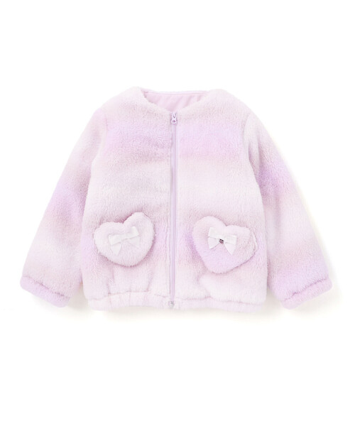 SLAP SLIP（スラップスリップ）の「ハートポケットオーロラボアジャケット(80~130cm)（ブルゾン・キッズ・パープル系その他/ピンク系その他・80ｃｍ/100cm/120cm/90cm/110cm/130cm）」の10枚目の写真