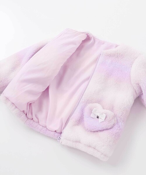 SLAP SLIP（スラップスリップ）の「ハートポケットオーロラボアジャケット(80~130cm)（ブルゾン・キッズ・パープル系その他/ピンク系その他・80ｃｍ/100cm/120cm/90cm/110cm/130cm）」の6枚目の写真