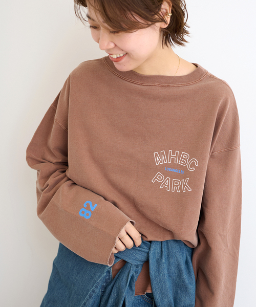 JOURNAL STANDARD relume(ジャーナルスタンダード レリューム)の「《追加》【HOLIDAYS COMFORT】USAコットンインレイウラケプルオーバー(Tシャツ/カットソー・レディース・ブラック系その他/グレー/ブラウン/モスグリーン/パープル・FREE)」の4枚目の写真