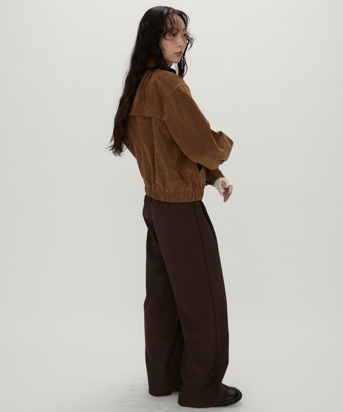 NUJOH(ヌゾ)の「Soft Suede Blouson Jacket / ソフトスエード ブルゾンジャケット(ブルゾン・レディース・ブラウン/ダークブラウン・FREE)」の7枚目の写真