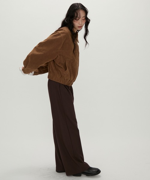 NUJOH(ヌゾ)の「Soft Suede Blouson Jacket / ソフトスエード ブルゾンジャケット(ブルゾン・レディース・ブラウン/ダークブラウン・FREE)」の11枚目の写真