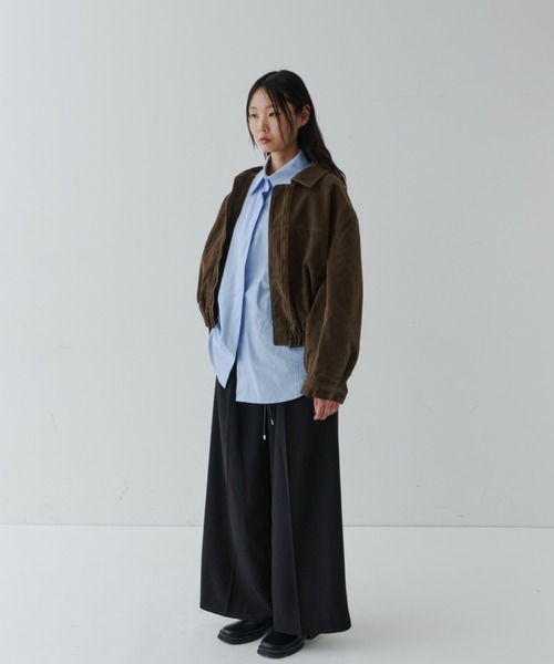 NUJOH(ヌゾ)の「Soft Suede Blouson Jacket / ソフトスエード ブルゾンジャケット(ブルゾン・レディース・ブラウン/ダークブラウン・FREE)」の15枚目の写真