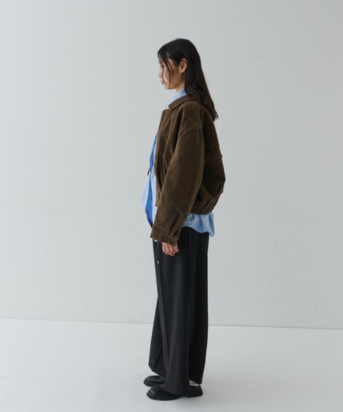 NUJOH(ヌゾ)の「Soft Suede Blouson Jacket / ソフトスエード ブルゾンジャケット(ブルゾン・レディース・ブラウン/ダークブラウン・FREE)」の16枚目の写真