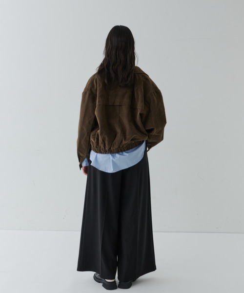 NUJOH(ヌゾ)の「Soft Suede Blouson Jacket / ソフトスエード ブルゾンジャケット(ブルゾン・レディース・ブラウン/ダークブラウン・FREE)」の17枚目の写真