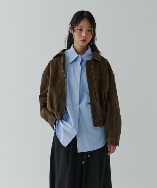 NUJOH(ヌゾ)の「Soft Suede Blouson Jacket / ソフトスエード ブルゾンジャケット(ブルゾン・レディース・ブラウン/ダークブラウン・FREE)」の18枚目の写真