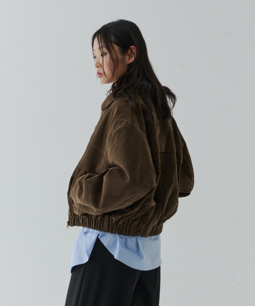 NUJOH(ヌゾ)の「Soft Suede Blouson Jacket / ソフトスエード ブルゾンジャケット(ブルゾン・レディース・ブラウン/ダークブラウン・FREE)」の21枚目の写真