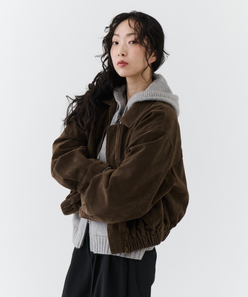 セール】Soft Suede Blouson Jacket / ソフトスエード ブルゾン 