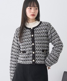 earth music&ecology | ニットツイードジャケット(ブルゾン)