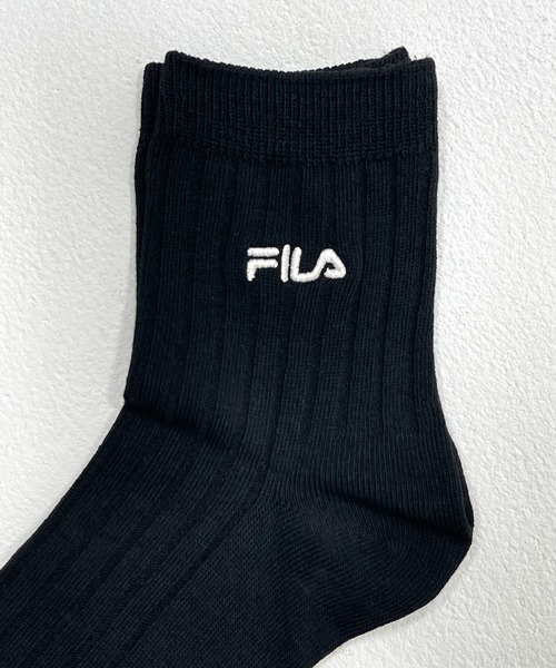 FILA（フィラ）の「FILA フィラ 靴下 リブソックス ロゴ刺繍 無地 スクールソックス 3足セット 3P（ソックス/靴下・レディース・ホワイト/ネイビー/ブラック・23-25cm）」の10枚目の写真