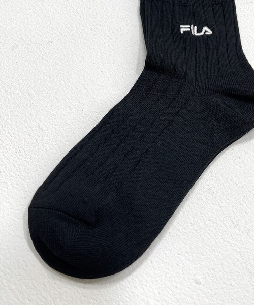 FILA（フィラ）の「FILA フィラ 靴下 リブソックス ロゴ刺繍 無地 スクールソックス 3足セット 3P（ソックス/靴下・レディース・ホワイト/ネイビー/ブラック・23-25cm）」の11枚目の写真