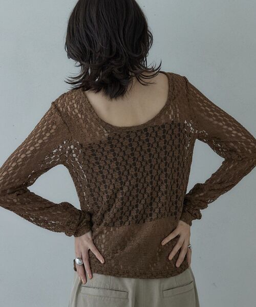 GALLEST(ギャレスト)の「バックカットアウトレースカットソー(Tシャツ/カットソー・レディース・ブラウン系その他/ブラック/オフホワイト・38)」の13枚目の写真