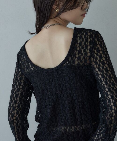 GALLEST(ギャレスト)の「バックカットアウトレースカットソー(Tシャツ/カットソー・レディース・ブラウン系その他/ブラック/オフホワイト・38)」の16枚目の写真