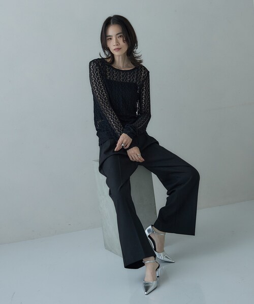 GALLEST(ギャレスト)の「バックカットアウトレースカットソー(Tシャツ/カットソー・レディース・ブラウン系その他/ブラック/オフホワイト・38)」の19枚目の写真