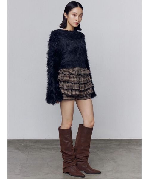 EMODA（エモダ）の「ティアードショートパンツ（その他パンツ・レディース・ブラウン/ブラック・FREE）」の7枚目の写真