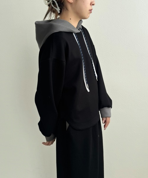 LHELBIE（レルビエ）の「ダブルコードフーディ（パーカー・レディース・ネイビー/アイボリー/ブラック・M）」の22枚目の写真
