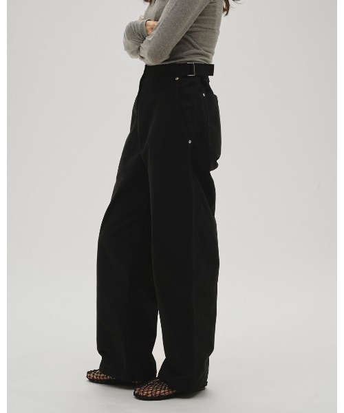 TODAYFUL（トゥデイフル）の「Boyfriend Cotton Pants（デニムパンツ・レディース・ブラック/ホワイト・36inch/38inch）」の5枚目の写真