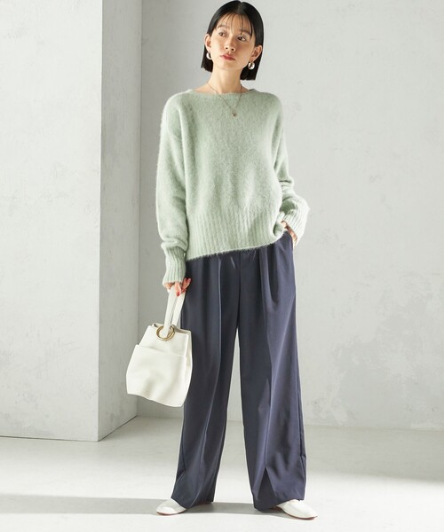SHIPS(シップス)の「〈手洗い可能〉トロピカル タック パンツ(セットアップ対応)(スラックス・レディース・ライトグレー/ネイビー・36/38)」の9枚目の写真