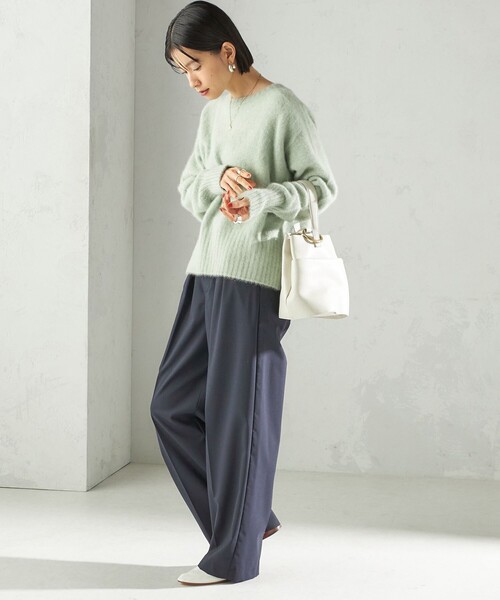 SHIPS(シップス)の「〈手洗い可能〉トロピカル タック パンツ(セットアップ対応)(スラックス・レディース・ライトグレー/ネイビー・36/38)」の11枚目の写真
