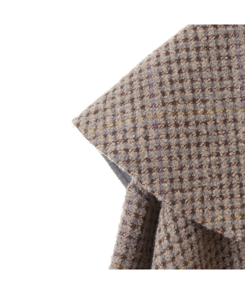 CURRENTAGE(カレンテージ)の「Double face cloth long coat(ステンカラーコート・レディース・サックスブルー/チェック・FREE)」の7枚目の写真