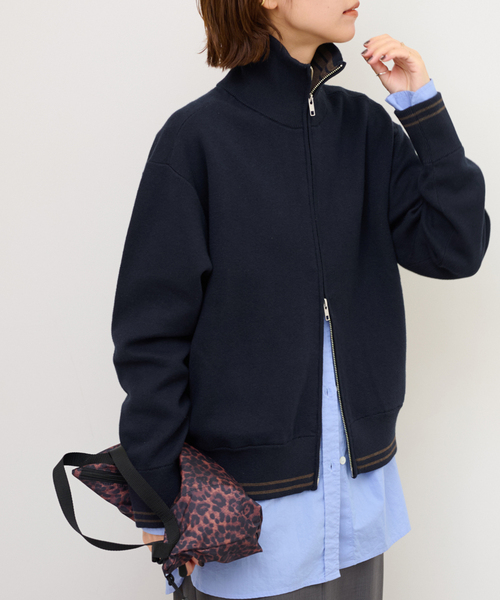 JOURNAL STANDARD relume（ジャーナルスタンダード　レリューム）の「ドライバーズジャケット（カーディガン/ボレロ・レディース・チャコールグレー/ネイビー・FREE）」の6枚目の写真