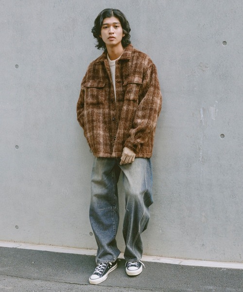 RAGEBLUE(レイジブルー)の「SHAGGY CHECK CPO JACKET / シャギーチェックジャケット(ブルゾン・メンズ・ブラック系その他/ブラウン系その他・LARGE/MEDIUM)」の14枚目の写真