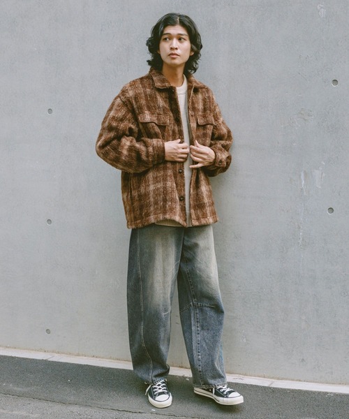 RAGEBLUE(レイジブルー)の「SHAGGY CHECK CPO JACKET / シャギーチェックジャケット(ブルゾン・メンズ・ブラック系その他/ブラウン系その他・LARGE/MEDIUM)」の15枚目の写真