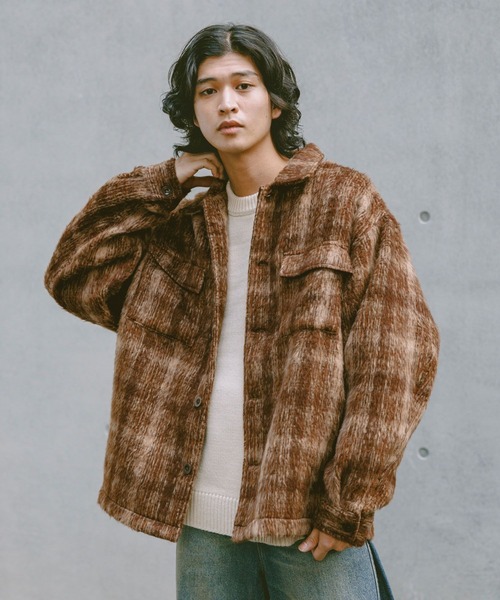 RAGEBLUE(レイジブルー)の「SHAGGY CHECK CPO JACKET / シャギーチェックジャケット(ブルゾン・メンズ・ブラック系その他/ブラウン系その他・LARGE/MEDIUM)」の16枚目の写真