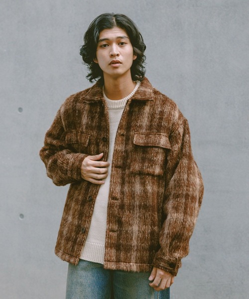 RAGEBLUE(レイジブルー)の「SHAGGY CHECK CPO JACKET / シャギーチェックジャケット(ブルゾン・メンズ・ブラック系その他/ブラウン系その他・LARGE/MEDIUM)」の18枚目の写真