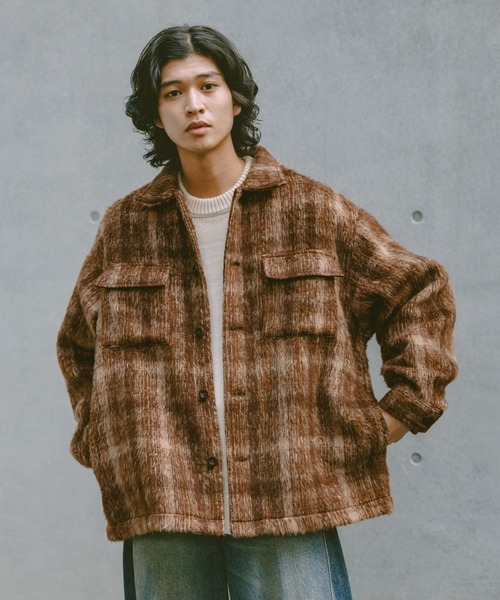 RAGEBLUE(レイジブルー)の「SHAGGY CHECK CPO JACKET / シャギーチェックジャケット(ブルゾン・メンズ・ブラック系その他/ブラウン系その他・LARGE/MEDIUM)」の19枚目の写真