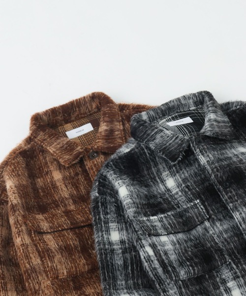 RAGEBLUE(レイジブルー)の「SHAGGY CHECK CPO JACKET / シャギーチェックジャケット(ブルゾン・メンズ・ブラック系その他/ブラウン系その他・LARGE/MEDIUM)」の22枚目の写真