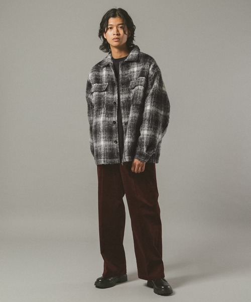 FR2 Shaggy Check CPO Shirt ブラック M セール】SHAGGY CHECK CPO JACKET / シャギーチェックジャケット