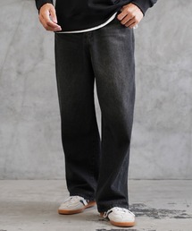 jiggys shop | 12.5オンス オーバーダイ ハードウォッシュ ユーズド加工 ワイドデニム ジーンズ(その他パンツ)