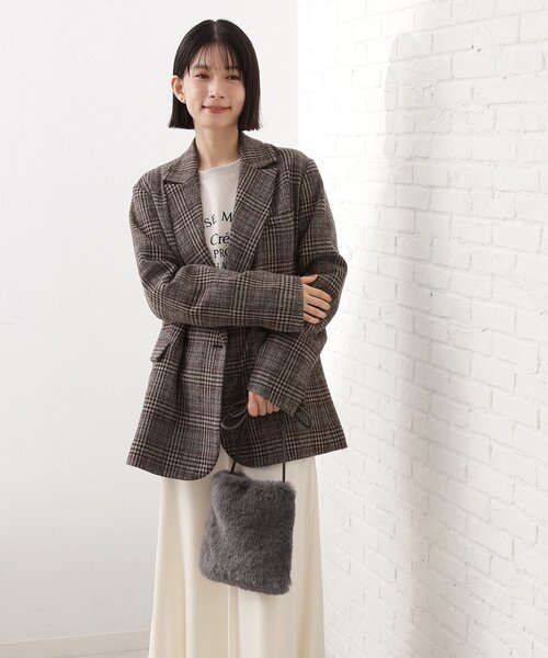 THE SHOP TK （ザ ショップ ティーケー ）の「フェイクファーショルダーミニバッグ（ショルダーバッグ・レディース・ナチュラル/キャメル/スミクロ・00）」の5枚目の写真