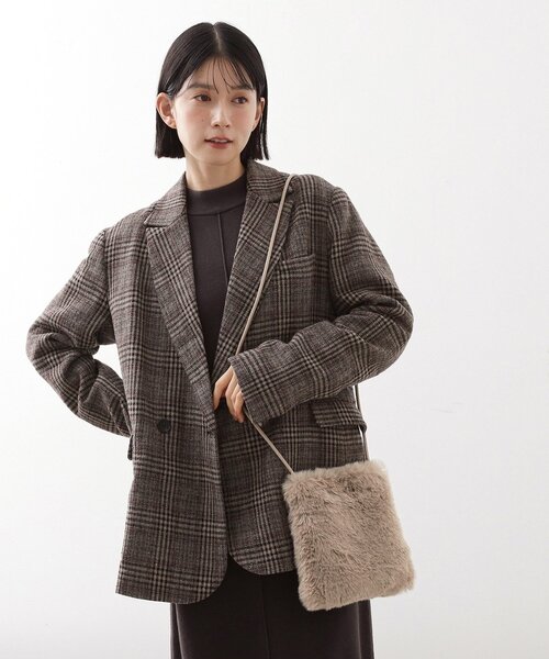 THE SHOP TK （ザ ショップ ティーケー ）の「フェイクファーショルダーミニバッグ（ショルダーバッグ・レディース・ナチュラル/キャメル/スミクロ・00）」の6枚目の写真