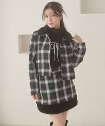 Ambre Neige（アンブルネージュ）の「plaid pattern short jacket / チェックショートジャケット（その他アウター）」