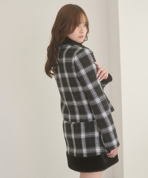 セール】plaid pattern short jacket / チェックショートジャケット