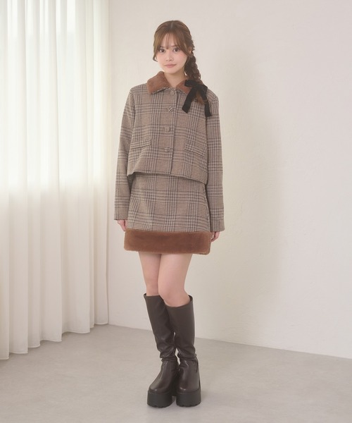 セール】plaid pattern short jacket / チェックショートジャケット