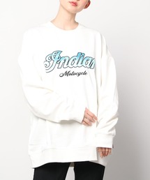 INDIAN（インディアン）の「【RES】【INDIAN】サテン刺繍オーバーサイズトレーナー（スウェット）」