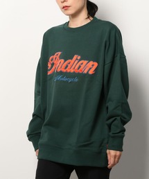 INDIAN（インディアン）の「【RES】【INDIAN】サテン刺繍オーバーサイズトレーナー（スウェット）」