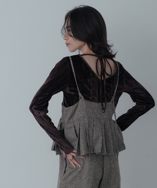 GALLEST(ギャレスト)の「【一部店舗限定】クラッシュベロア2Wayカットソー(Tシャツ/カットソー・レディース・オフホワイト/ブラック/ブラウン系その他・38)」の14枚目の写真