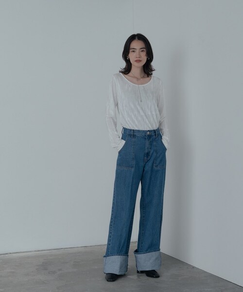 GALLEST(ギャレスト)の「【一部店舗限定】クラッシュベロア2Wayカットソー(Tシャツ/カットソー・レディース・オフホワイト/ブラック/ブラウン系その他・38)」の18枚目の写真